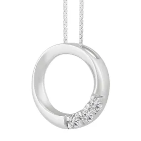 1/10 CTW Diamond Circle 18-inch Pendant in Sterling Silver