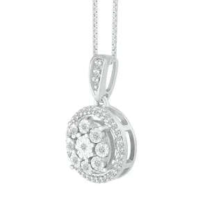 1/10 CTW Diamond Circle Fashion 18-inch Pendant in Sterling Silver