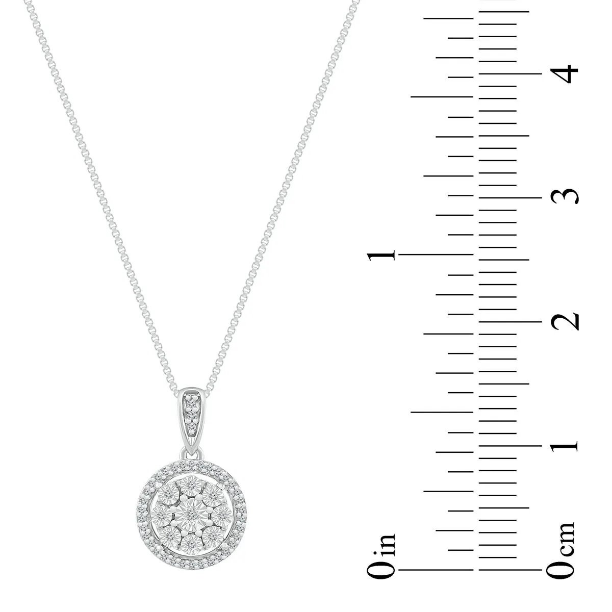 1/10 CTW Diamond Circle Fashion 18-inch Pendant in Sterling Silver