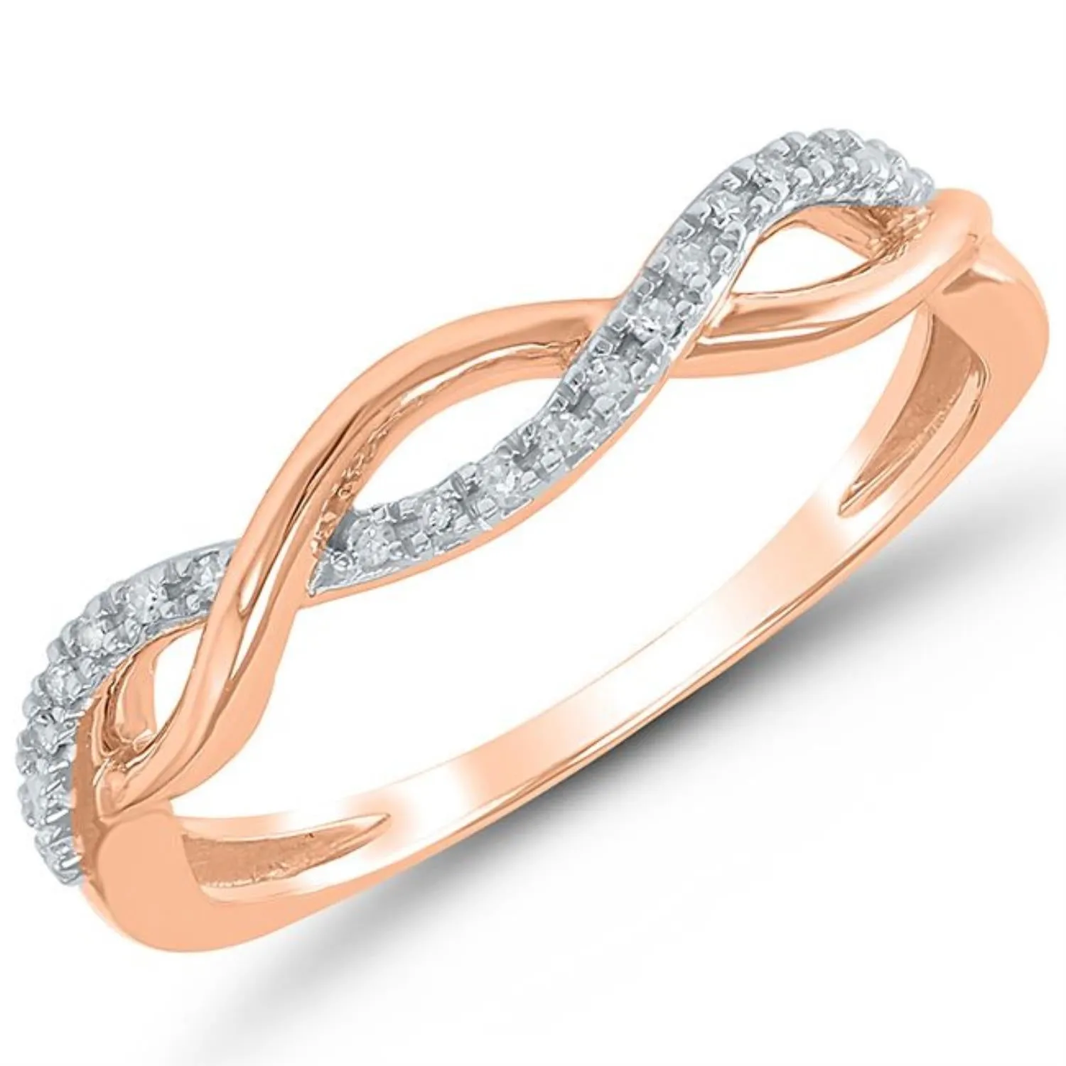 1/20 CTW Diamond Twist Ring in 10KT Rose Gold