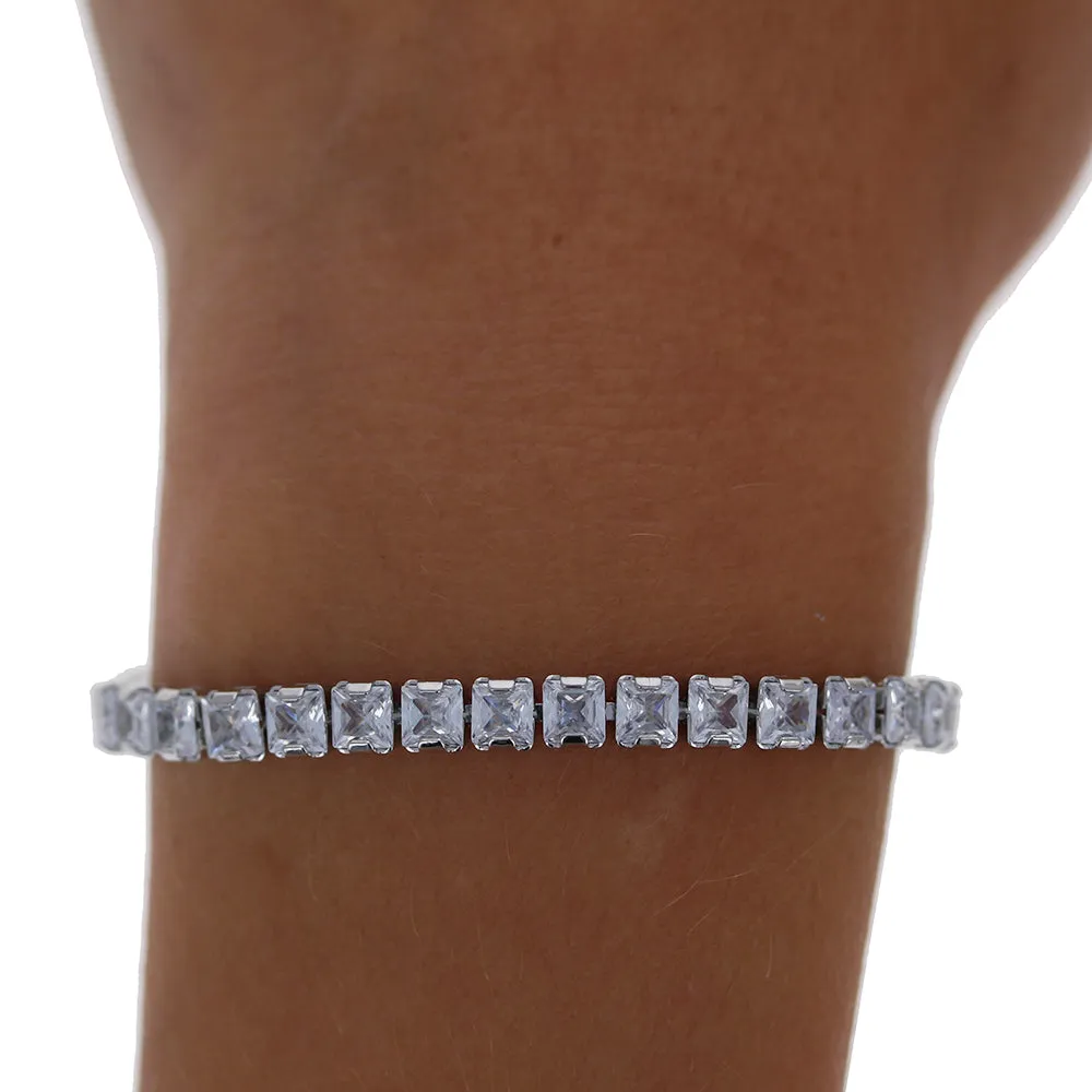 4mm Princess Cut Bracelet