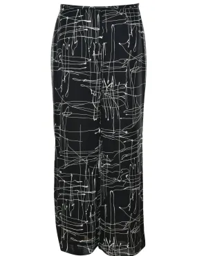 Abstract Monochrome Trousers - W28 L27