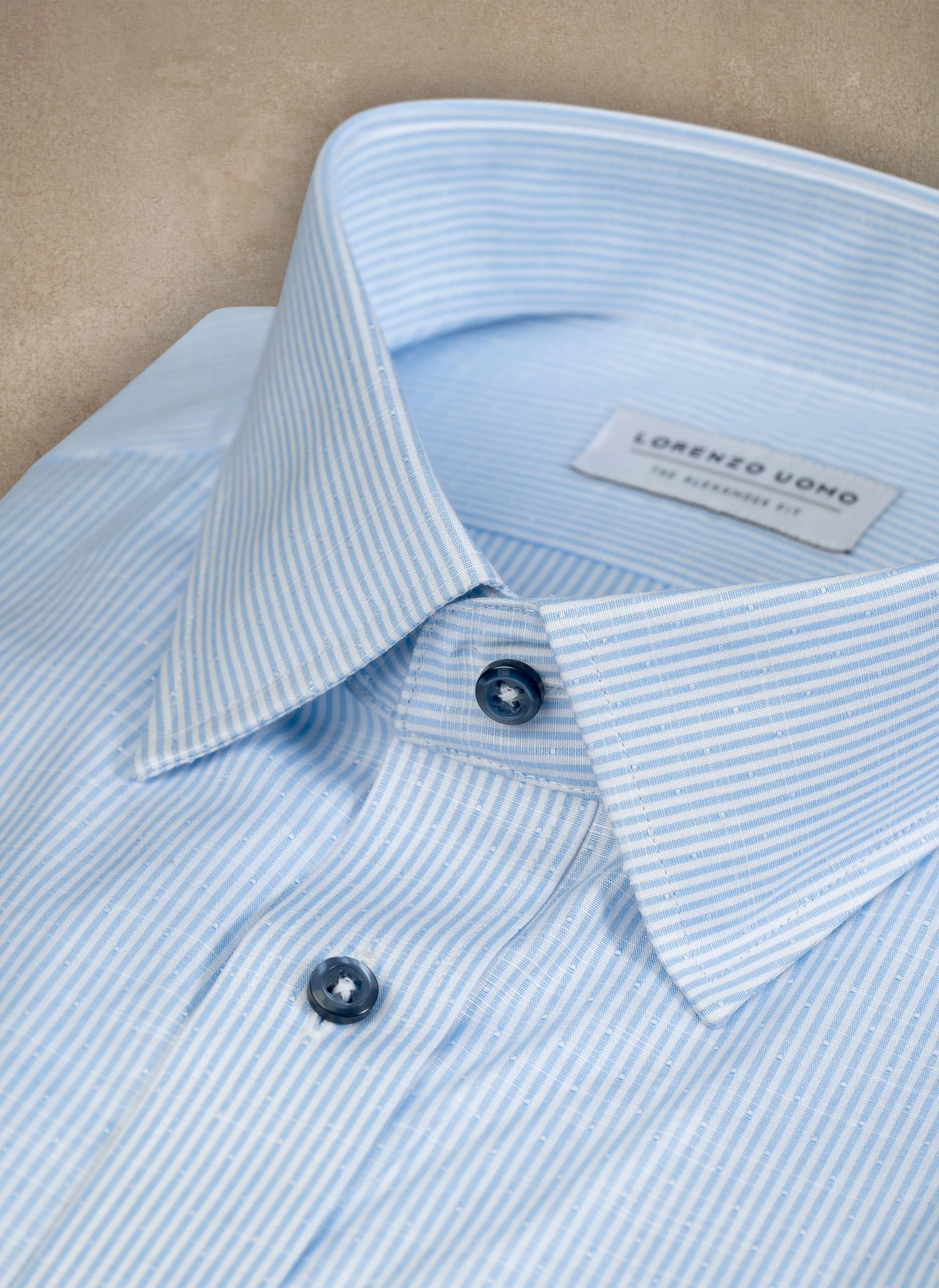 Alexander "Venetian Stripe" Shirt in Washed Blue