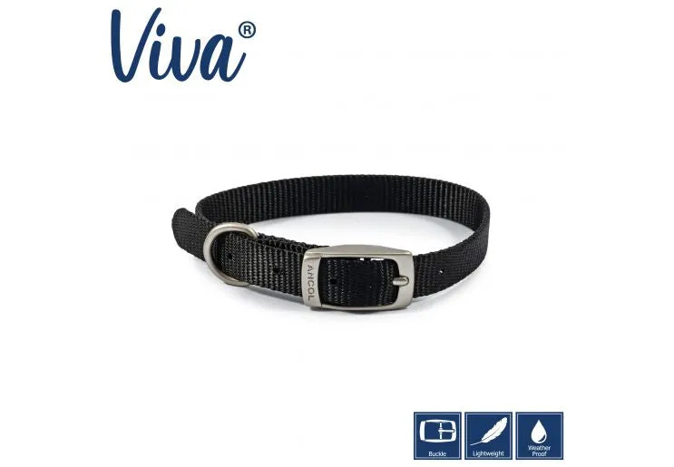 Ancol - Viva Nylon Buckle Collar - Lime - Size 3 (28-36cm)