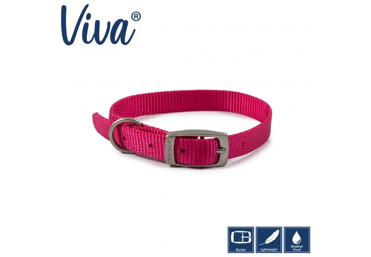 Ancol - Viva Nylon Buckle Collar - Lime - Size 3 (28-36cm)