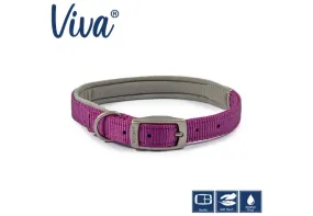 Ancol - Viva Nylon Padded Buckle Collar - Purple - Size 7 (50-59cm)