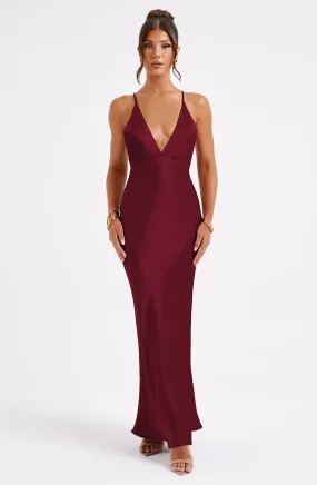 Anja Maxi Graceful Dress - Burgundy