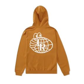 Atlas Monogram Pullover Hood, Golden Brown / White