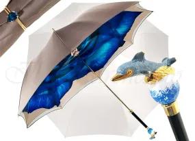 Awesome Dolphin Umbrella - Blue Rose Inside