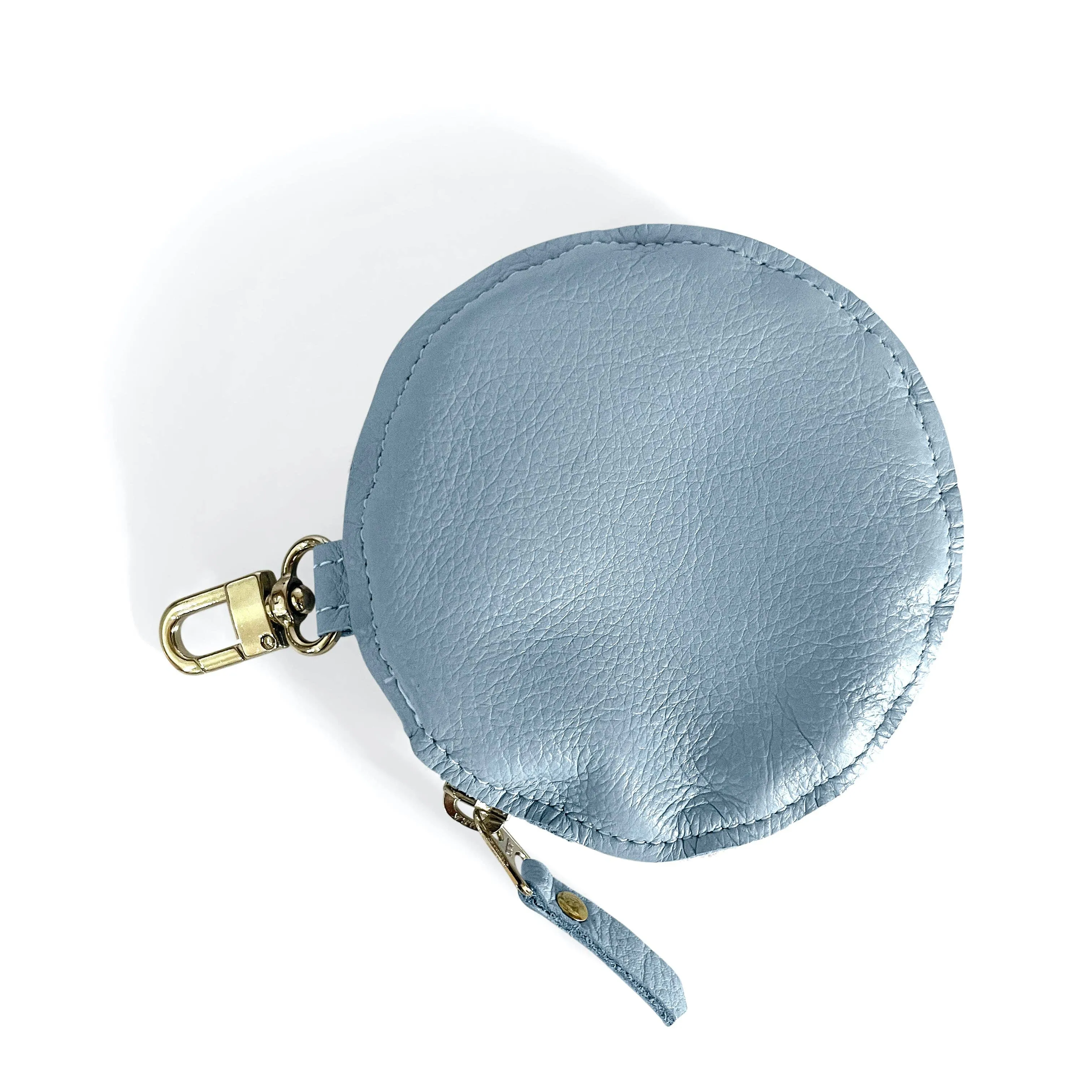 Beaudin Wholesale - Betty | Cowhide & Leather Circle Coin Purse, Gift for Women: Gold