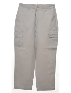 Beige Cropped Y2K Style Cargo Trousers - W32 L28