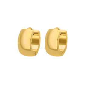 Bespoke Earring Hoop Huggie Pair 6mm x 9mm - Gold