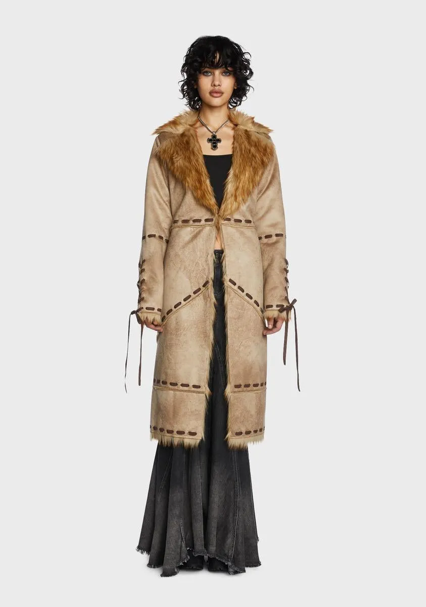 Between Two Pines Faux Fur Coat