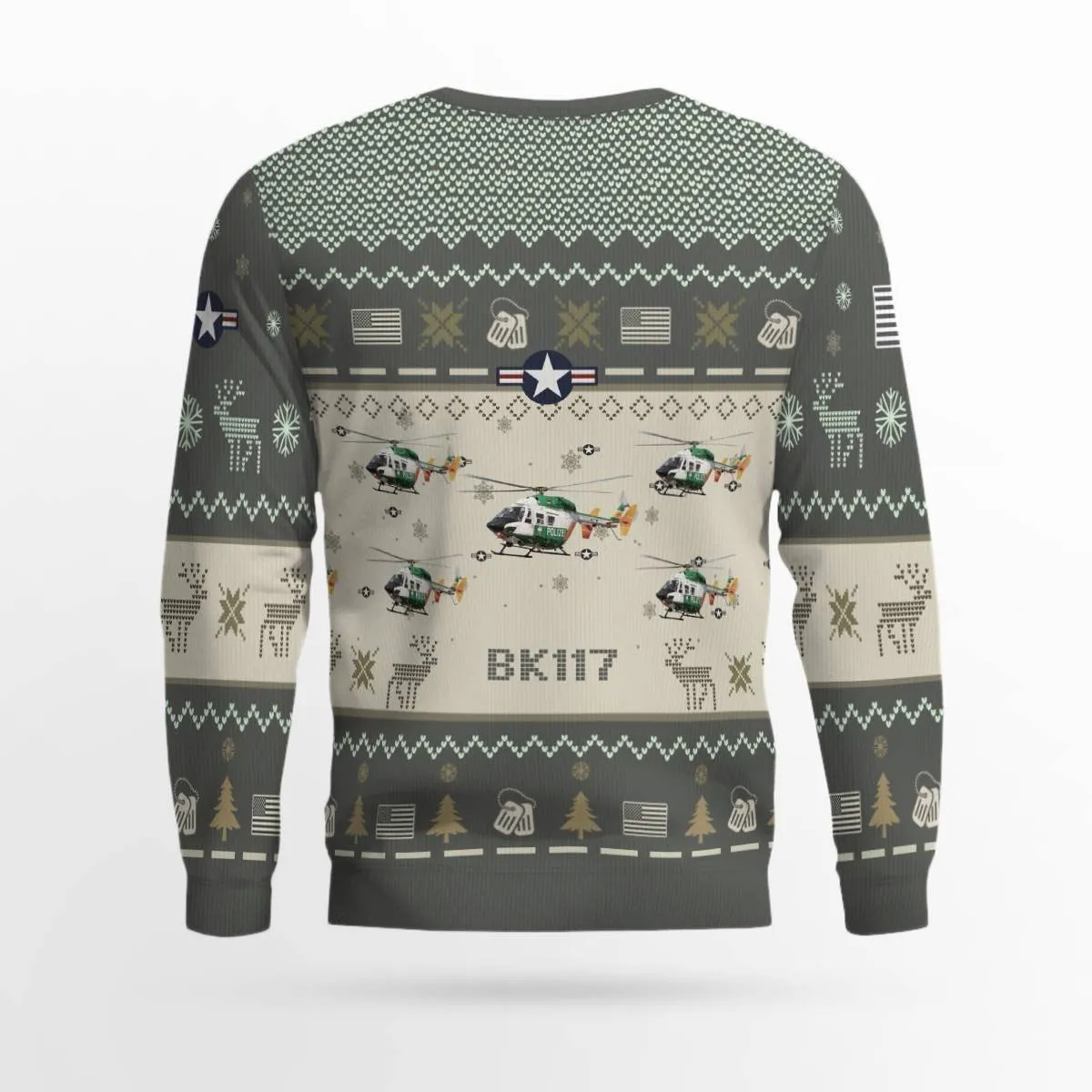 BK117_Aircraft Ugly Sweater, Ugly Sweater Christmas Shirt for Men Dad Veteran