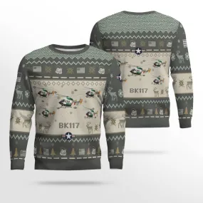 BK117_Aircraft Ugly Sweater, Ugly Sweater Christmas Shirt for Men Dad Veteran