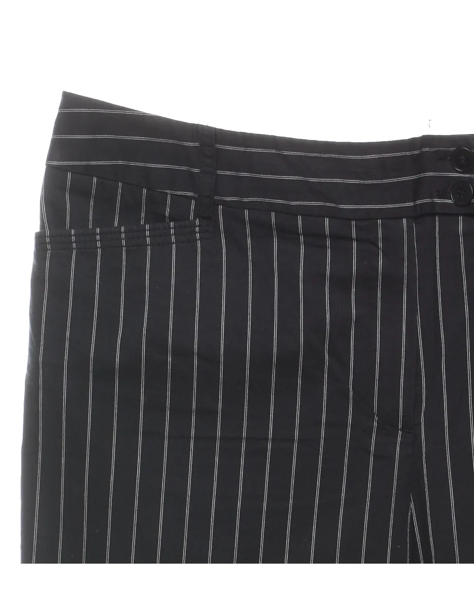 Black & White Striped Y2K Trousers - W36 L32