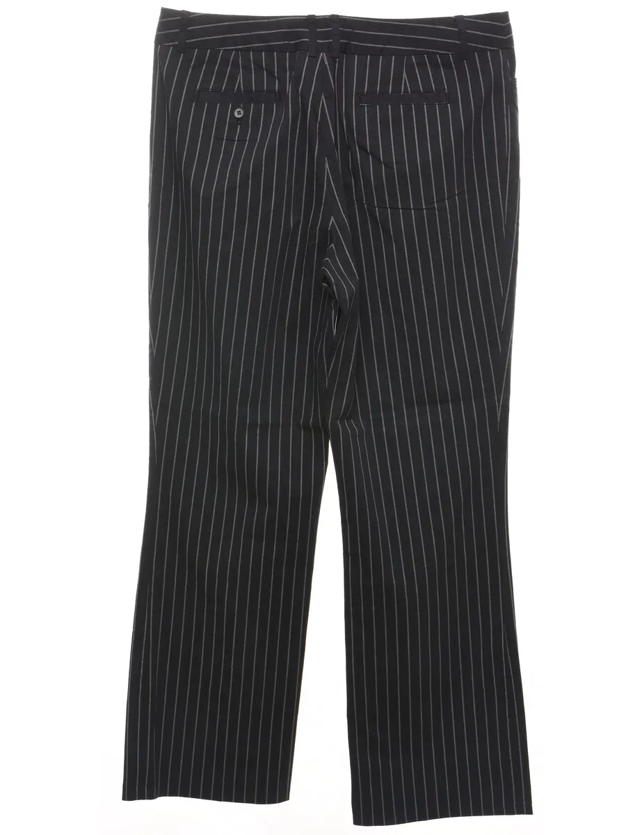 Black & White Striped Y2K Trousers - W36 L32