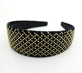 black velvet diamond grid headband dazzling fashion women fashion hairband