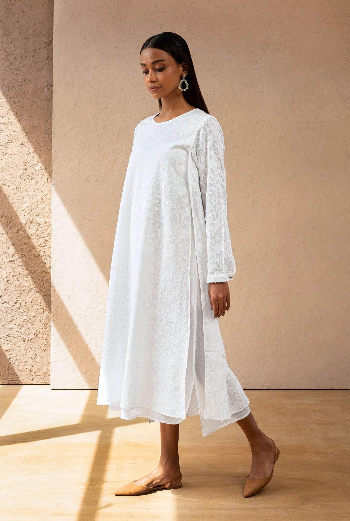 Blanco Over-Lapped Panel Tunic