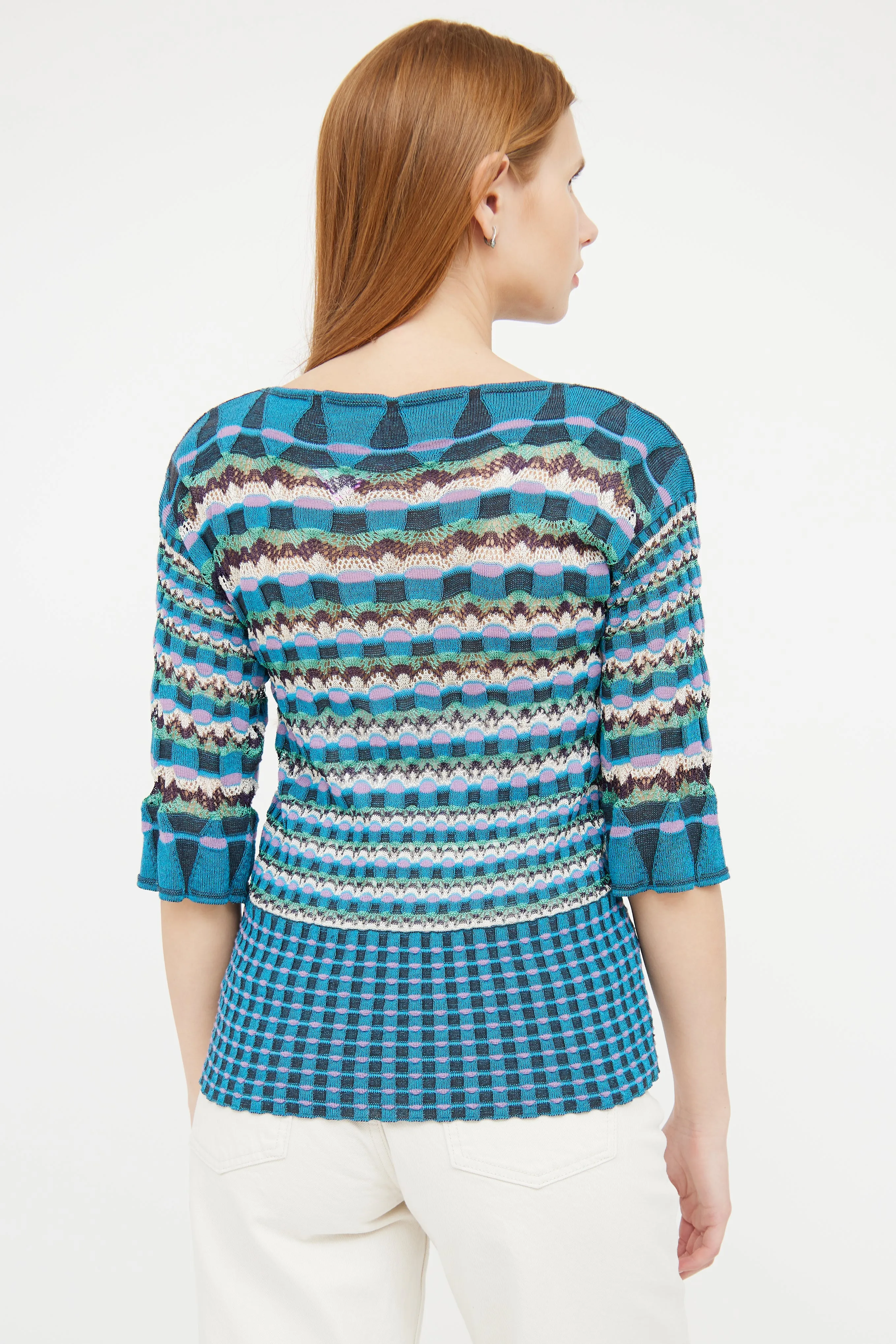 Blue & Multi Knit Top