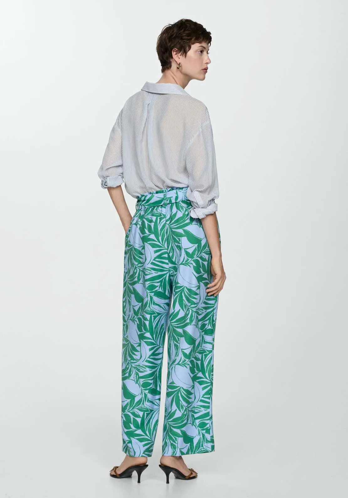 Bow printed trouser