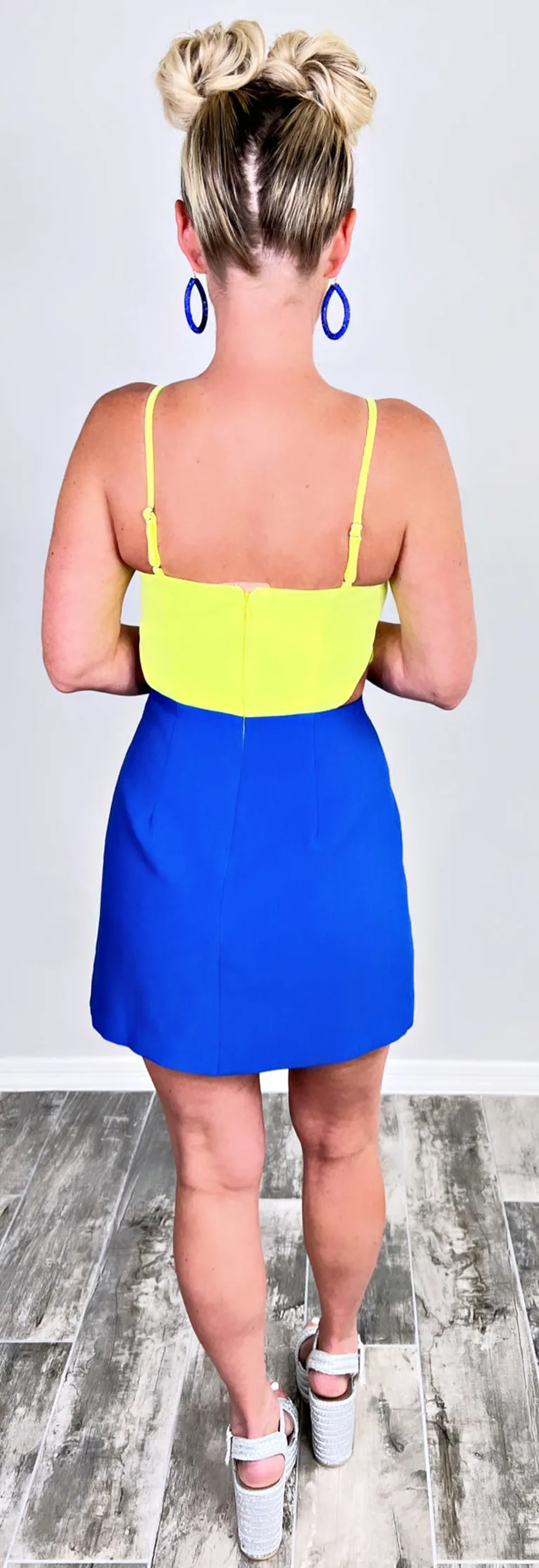 Bright Ideas Open Side Dress - Blue