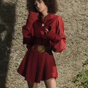 Burgundy Shirt Dress