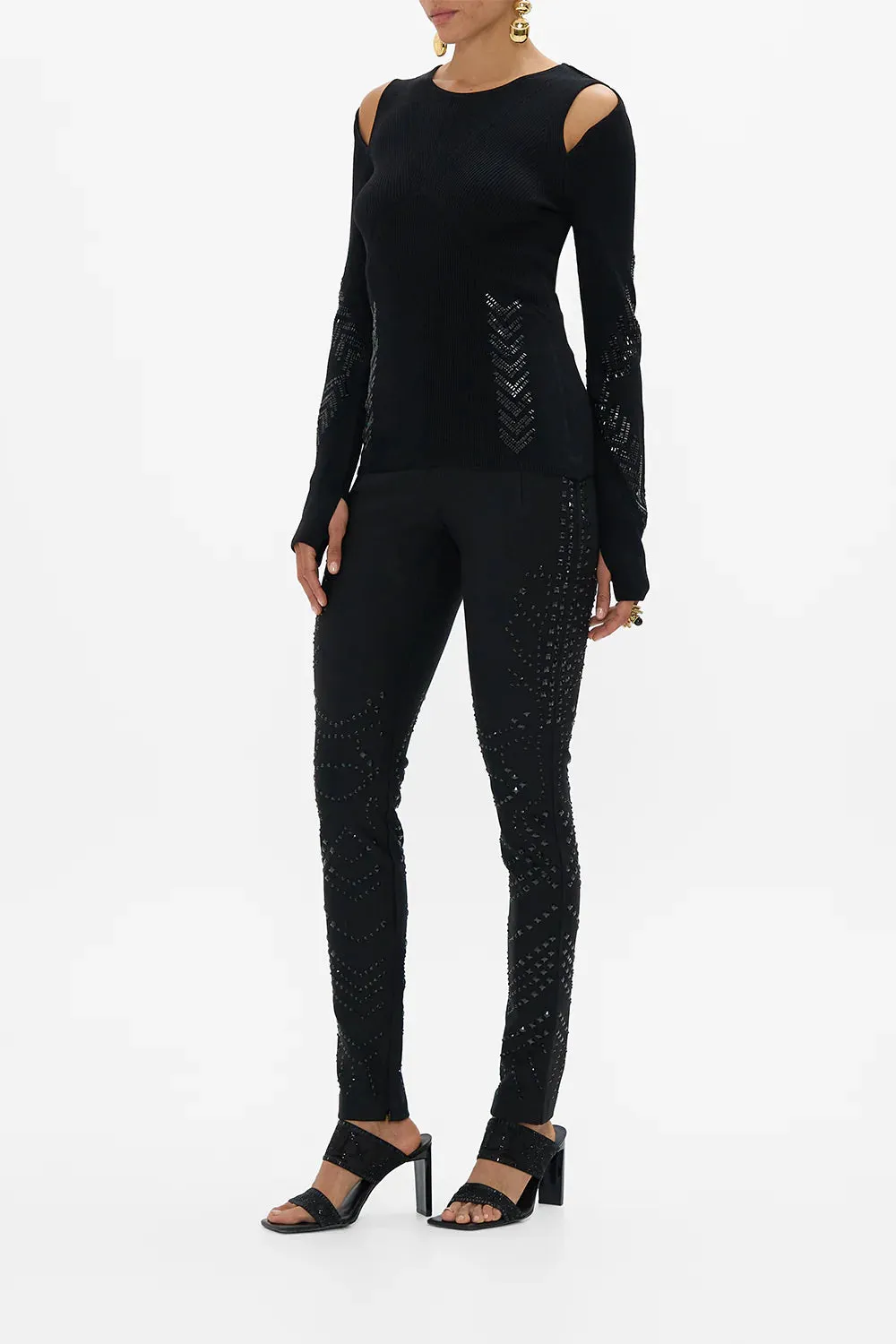 Camilla Engineered Cut Out Long Sleeve Knit Top - Cartouche Kingdom