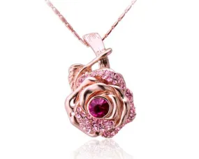 Chic Rose Crystal Rose Gold Necklace