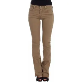 Costume National Chic Beige Straight Leg Fashion Jeans