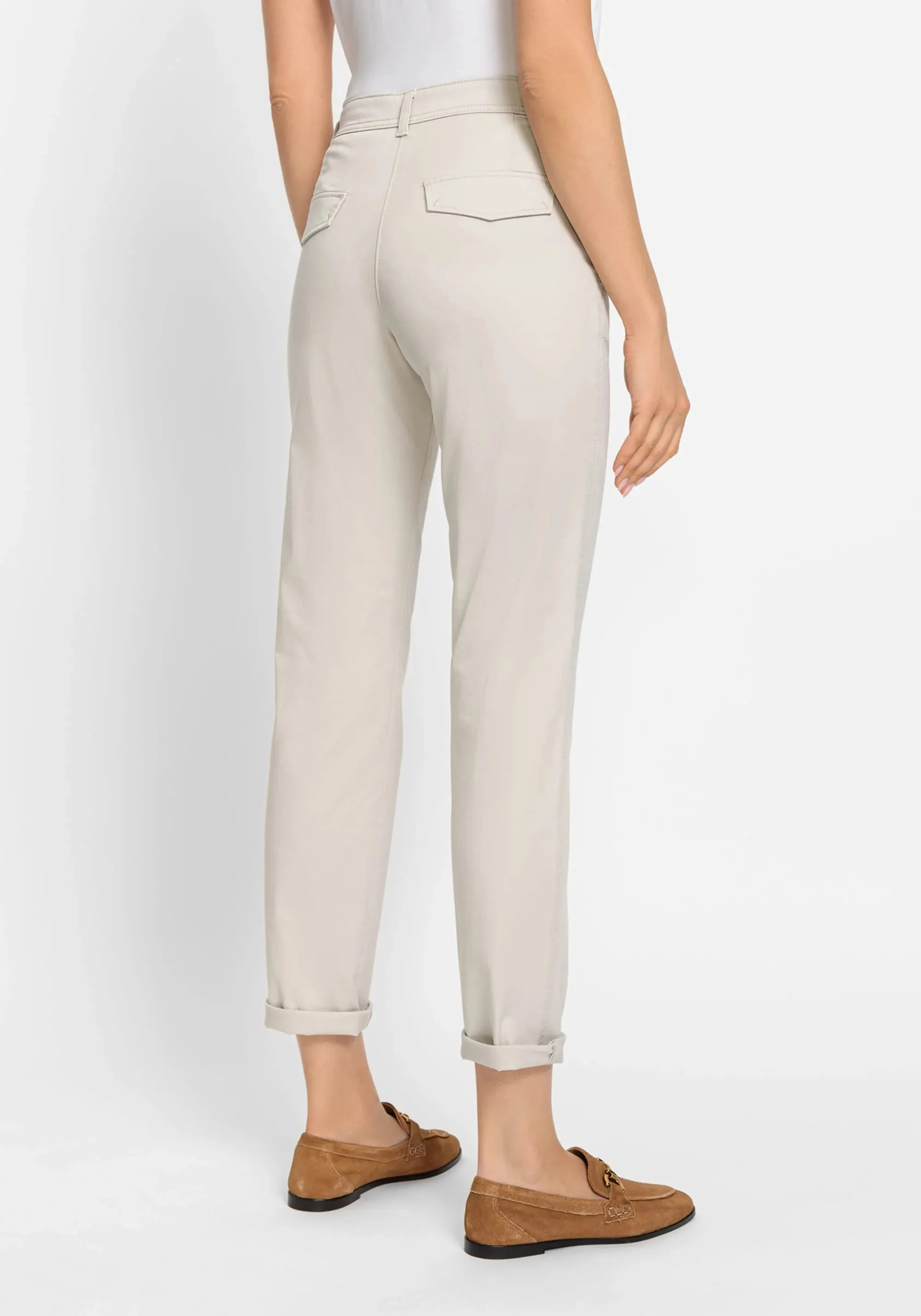 Cropped Trouser in Light Stone