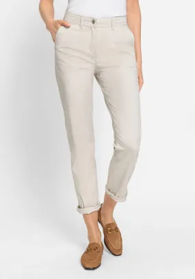 Cropped Trouser in Light Stone