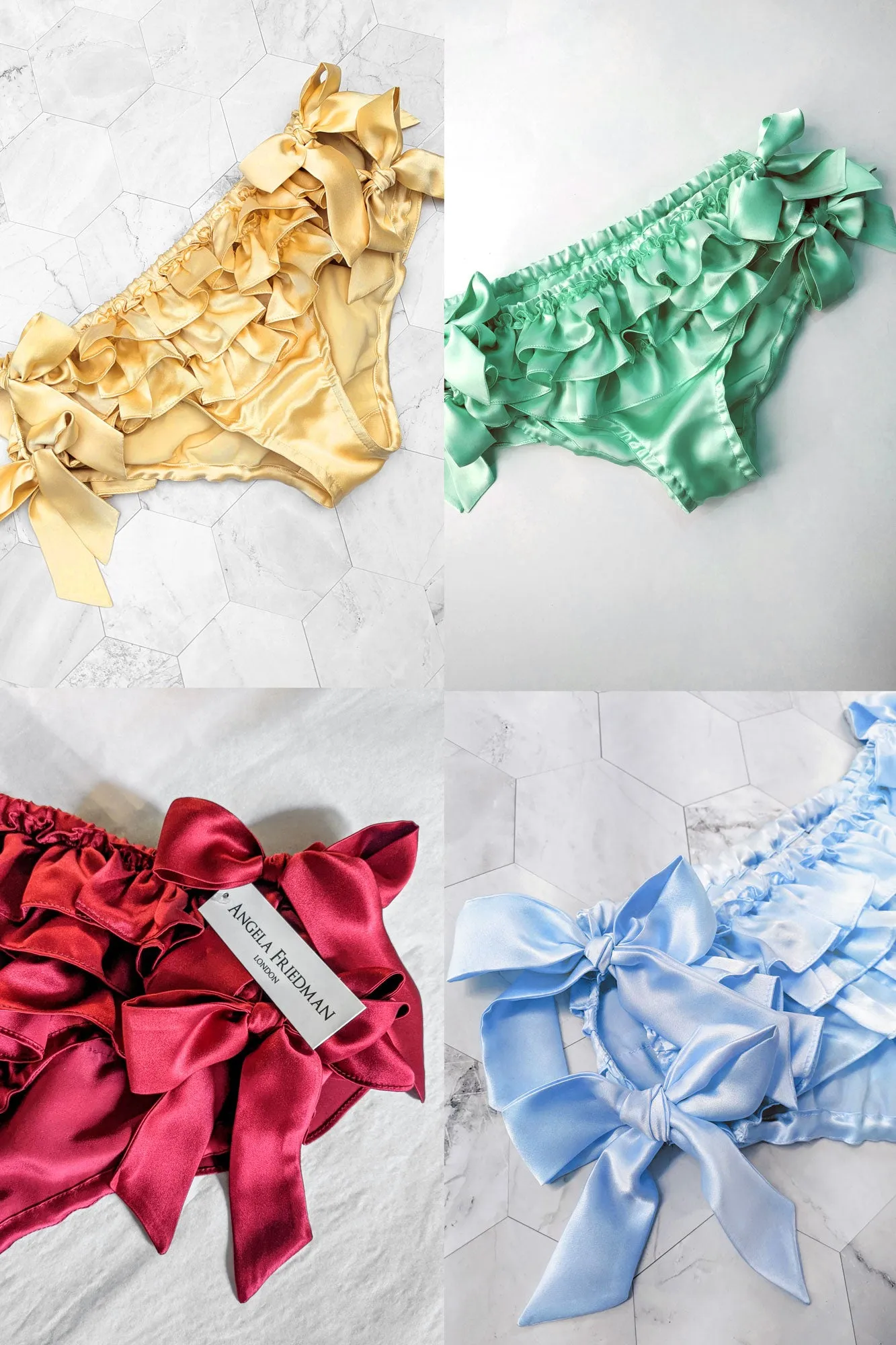 Custom silk ruffled panties