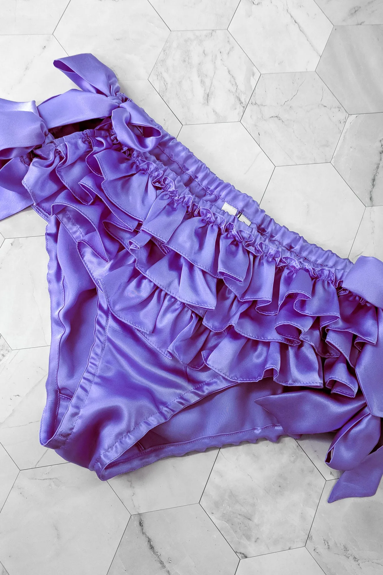 Custom silk ruffled panties