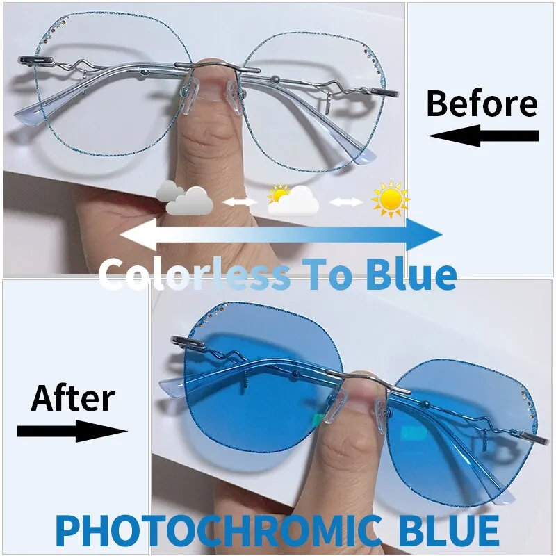 Diamond Sight Rimless Fashion Eyeglasses