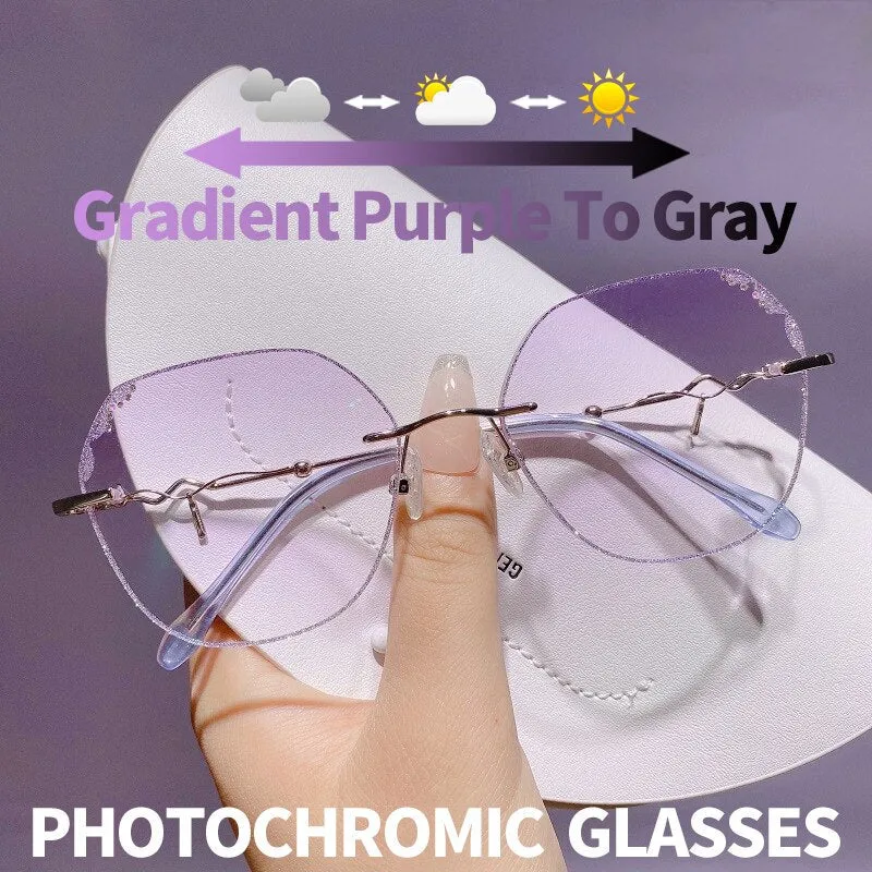 Diamond Sight Rimless Fashion Eyeglasses