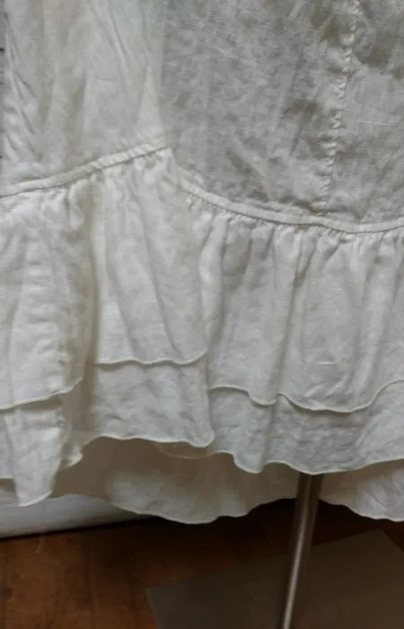 Double Ruffle Slip Long, Linen