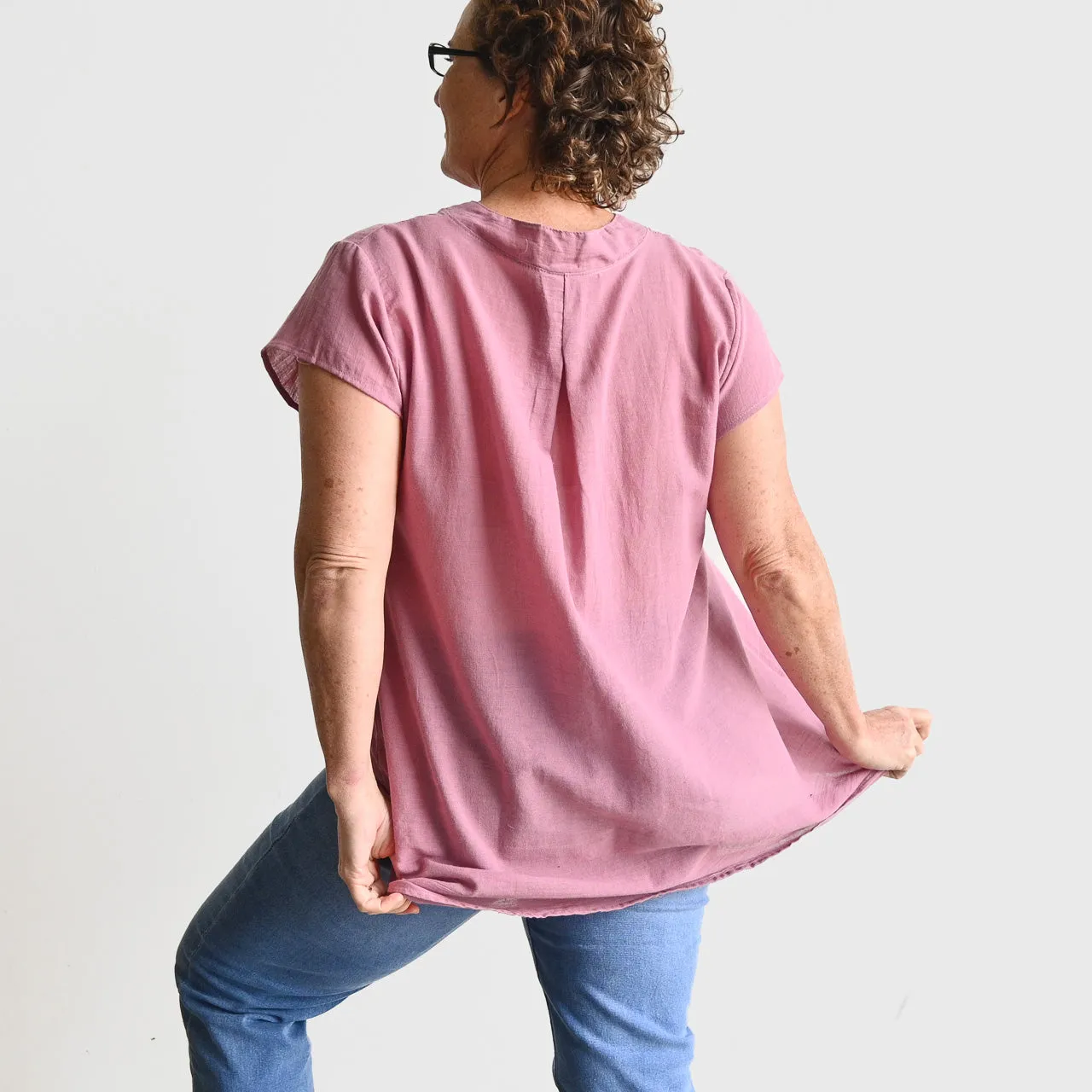 Easy Fit Cotton Cap Sleeve Tunic Top