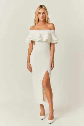 Endless Rose - Off the Shoulder Ruffle Maxi Dress