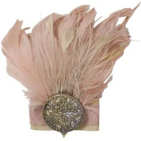 Feather Trim - Pink & Cream