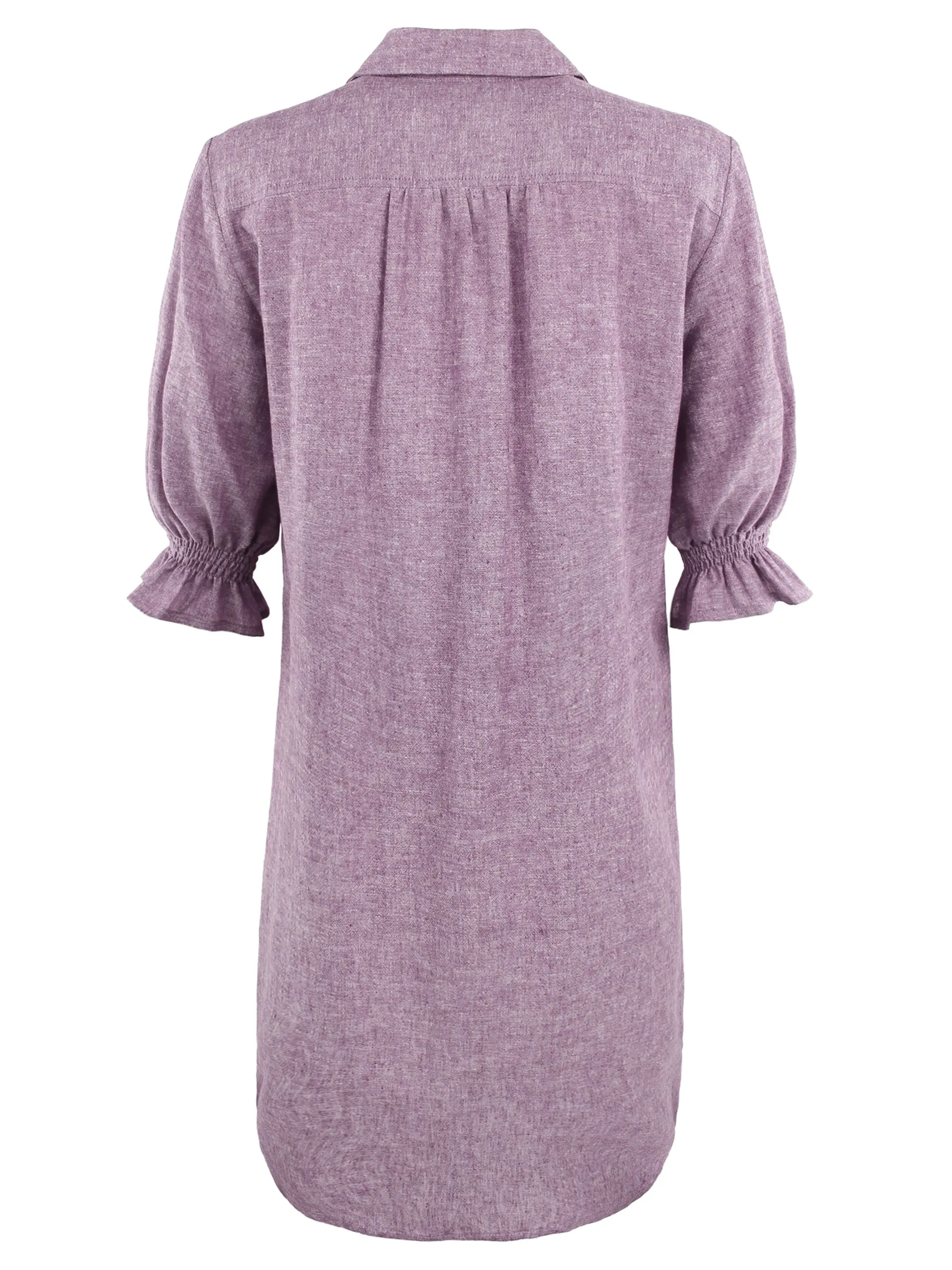 GAMEDAY! Miller Puff Sleeve Shirt Dress Purple Hemp/Cotton - WEB exclusive