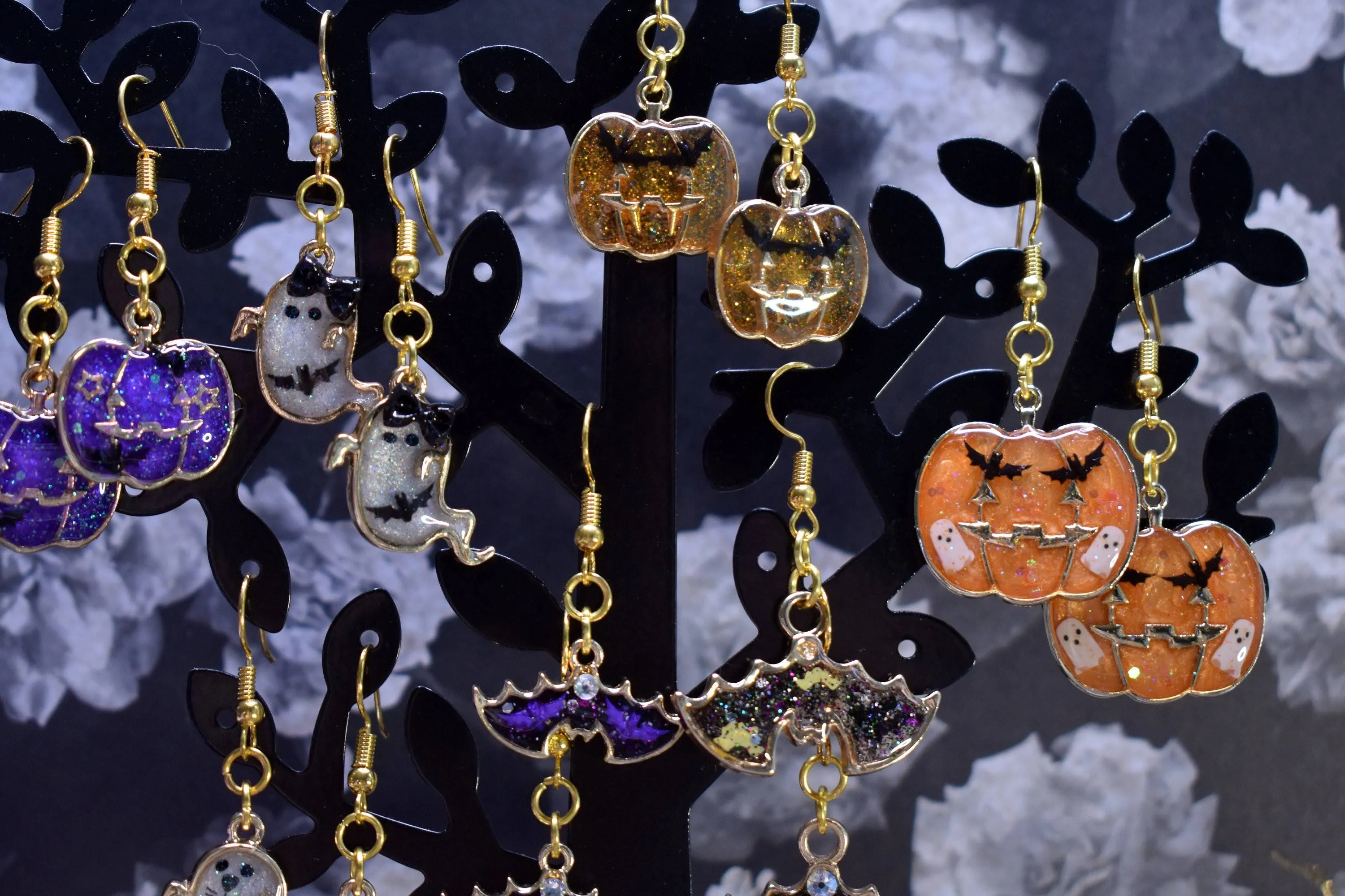 Ghost Party Pumpkin Earrings