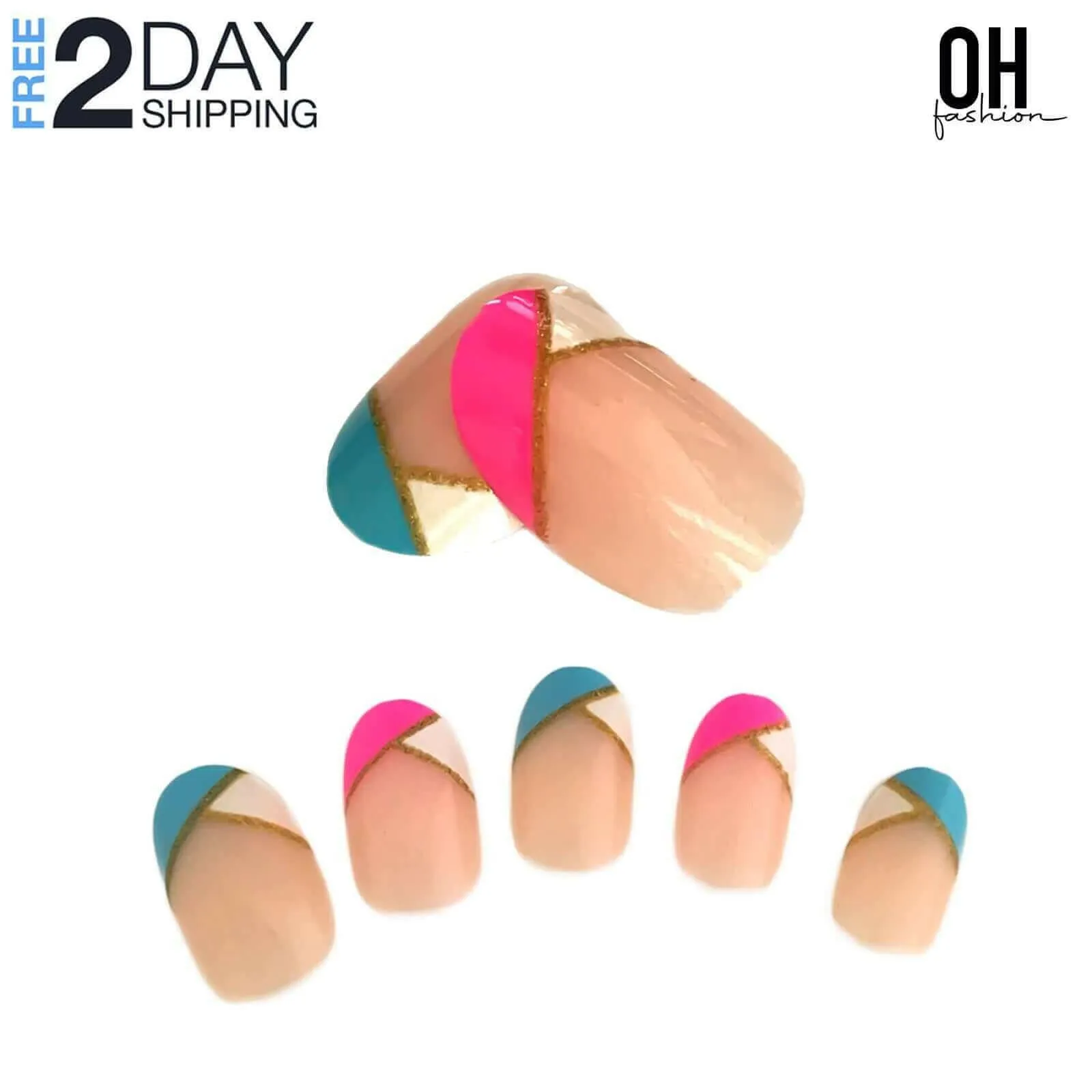 Glue on Nails Daily Chic, 24 PCs