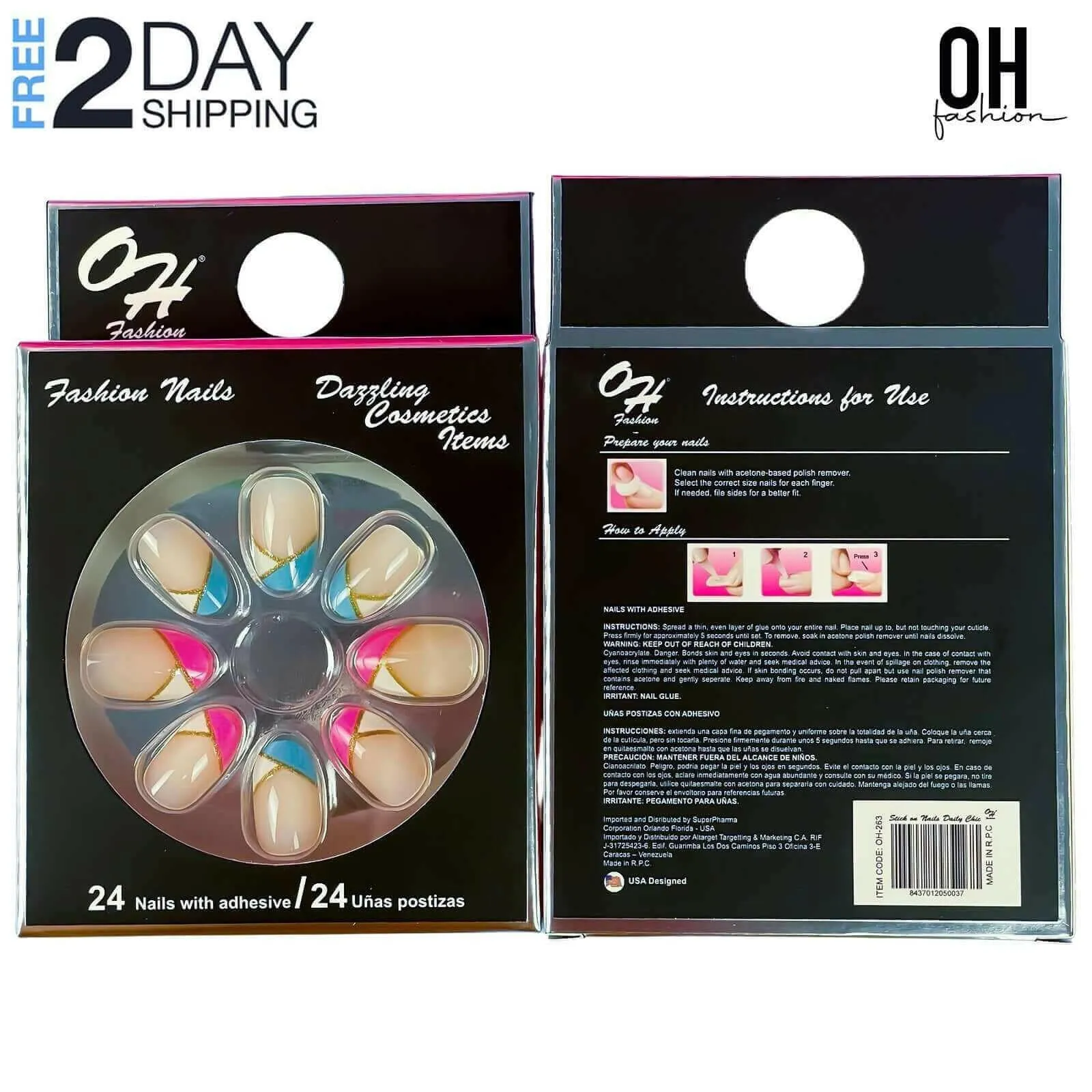 Glue on Nails Daily Chic, 24 PCs