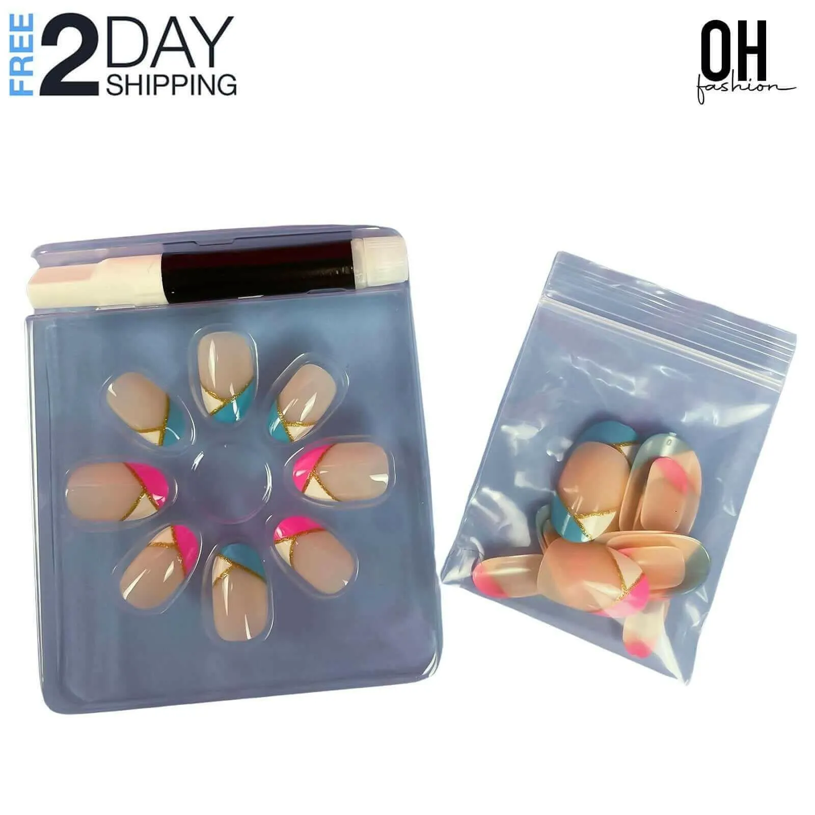 Glue on Nails Daily Chic, 24 PCs