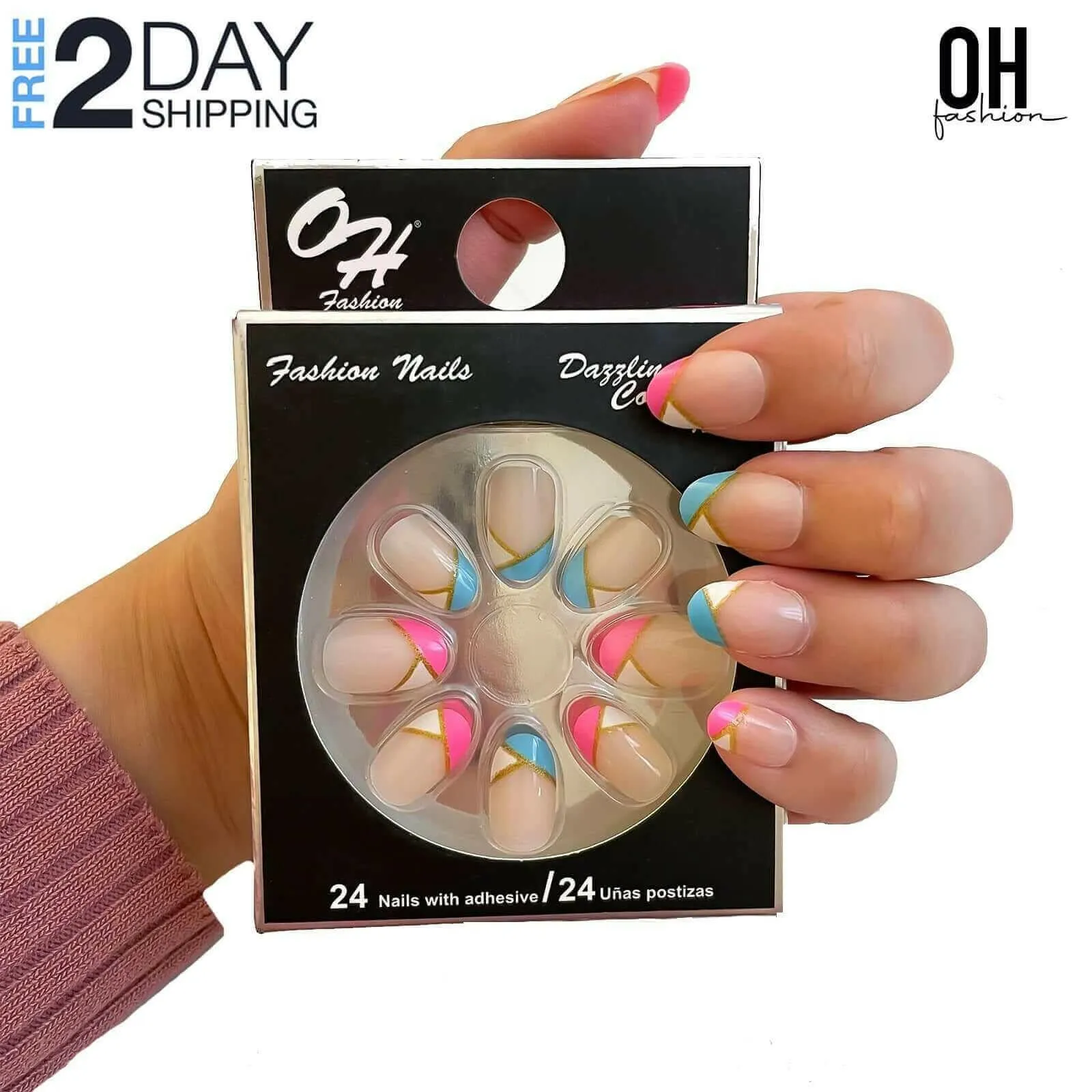 Glue on Nails Daily Chic, 24 PCs