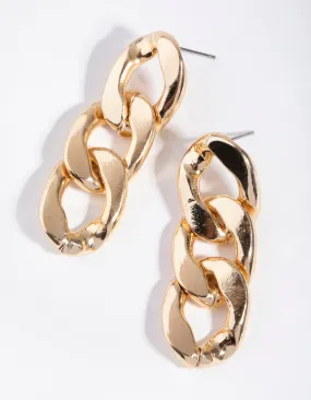 Gold Small Chain Drop Earrings