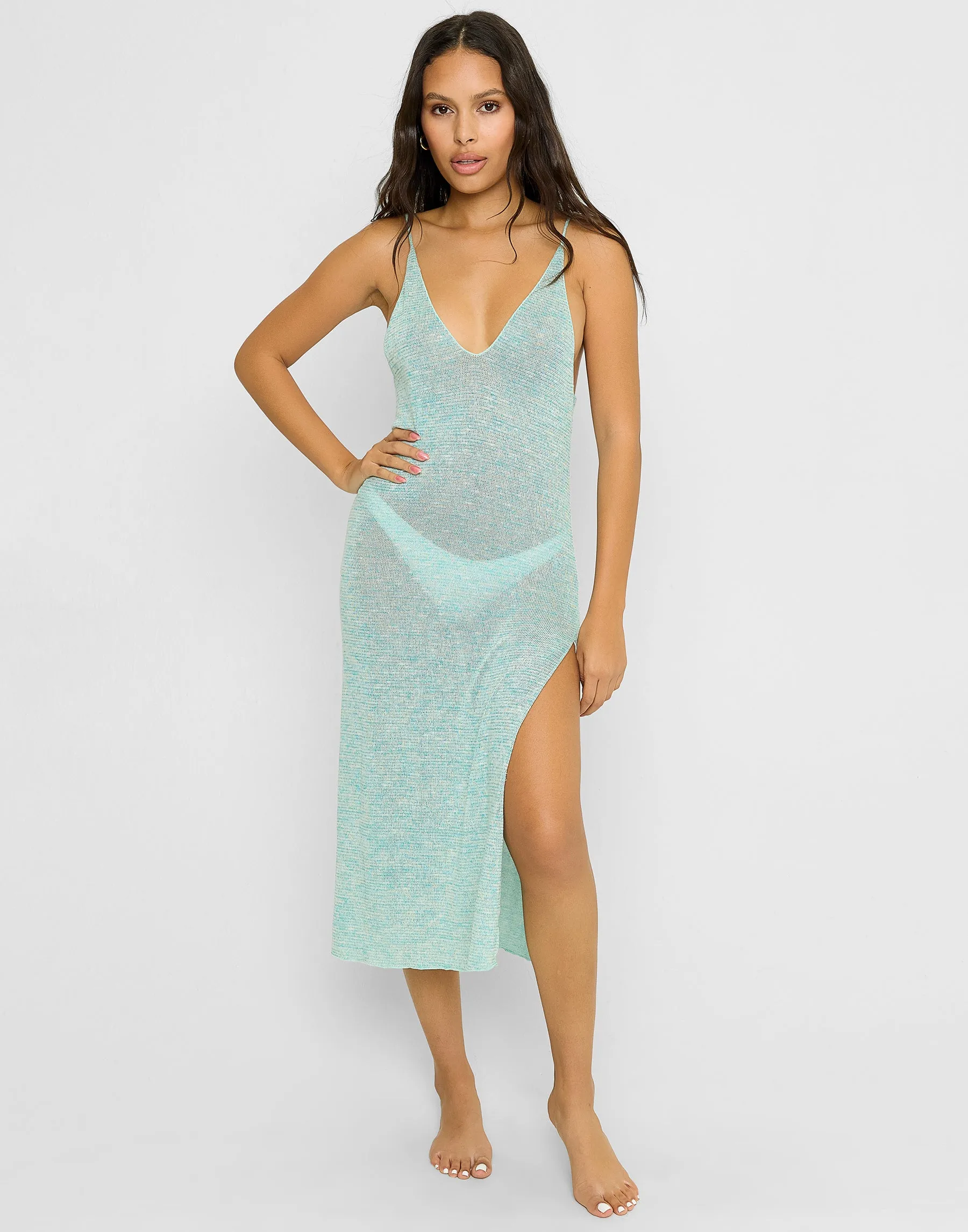 Golden Girl Maxi Dress - Aqua