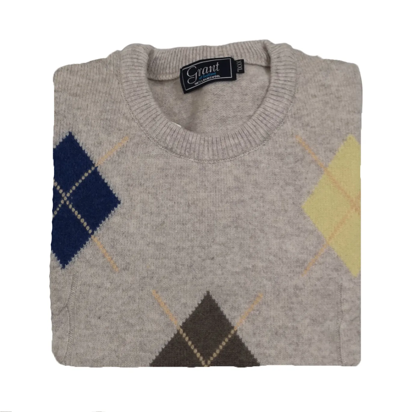 Grant Of Scotland LambsWool Diamond Argyle Knitwear Jersey