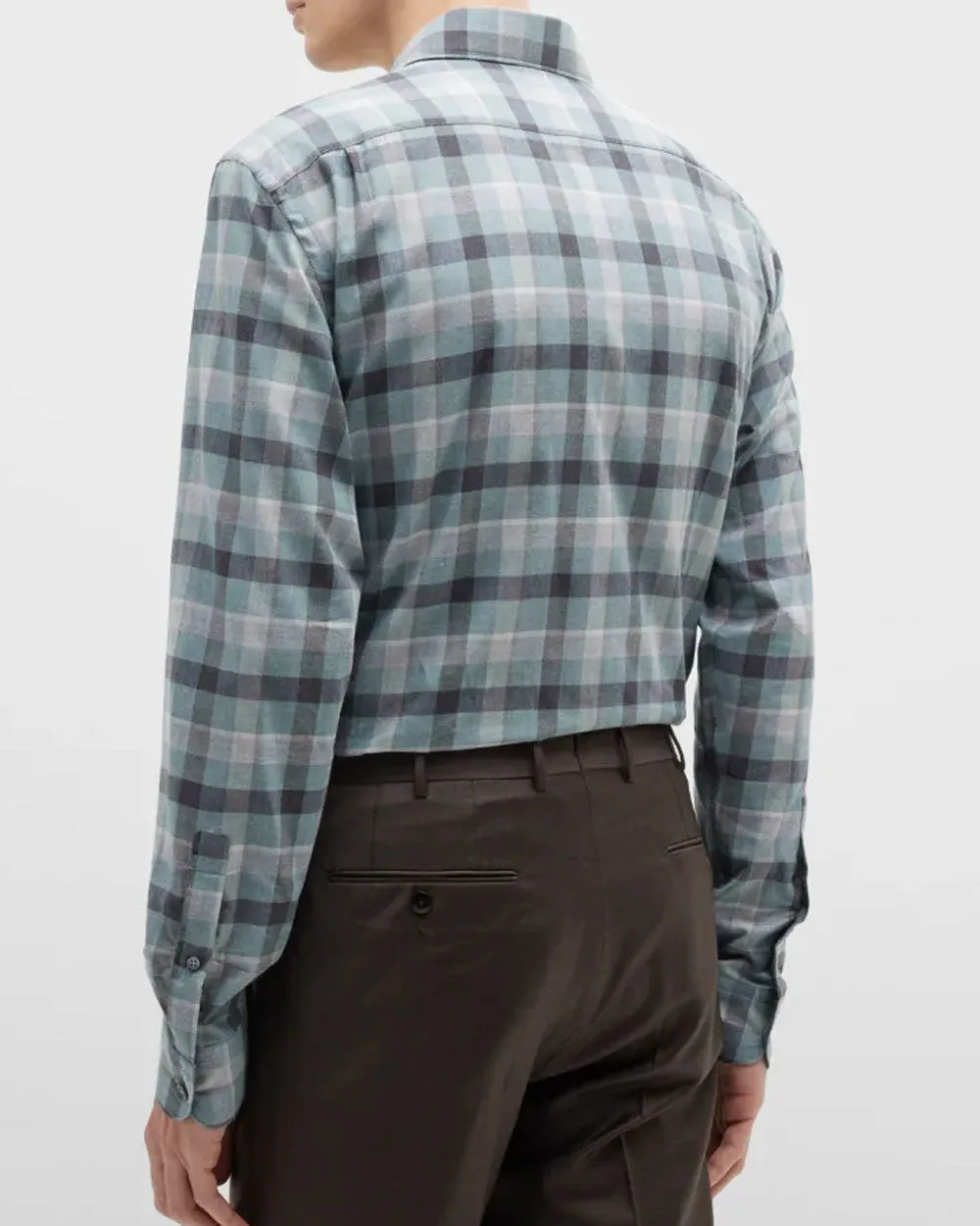 Grey Mix Plaid Sport Shirt